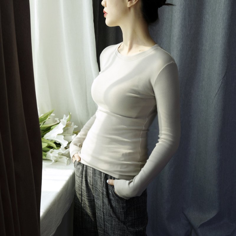 2018秋冬季长袖T恤女打底衫上衣服圆领修身纯黑色棉新款韩版学生  女装  图2